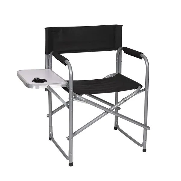 Stansport Directors Chair with Side Table, One Size, Black