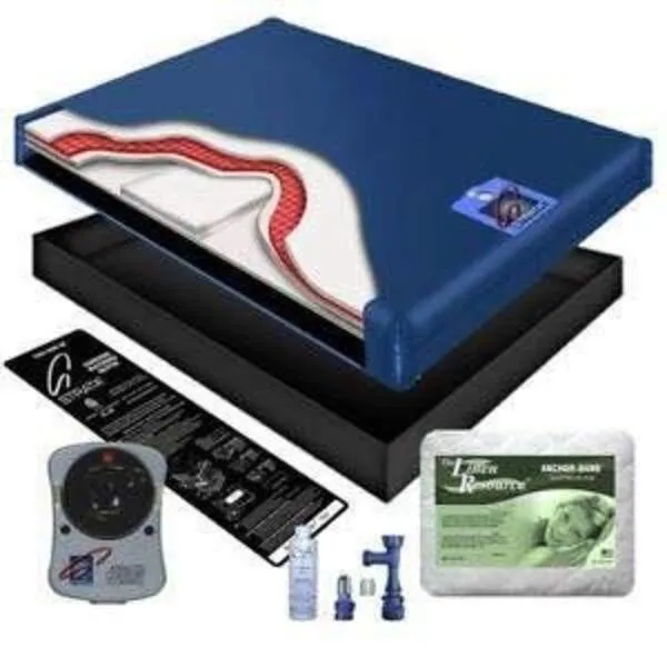 Waterbed 95% Waveless Hardside (wood frame) Mattress Better Bundle - King includes Liner, Mattress Pad, Heater & Fill & Drain Kit