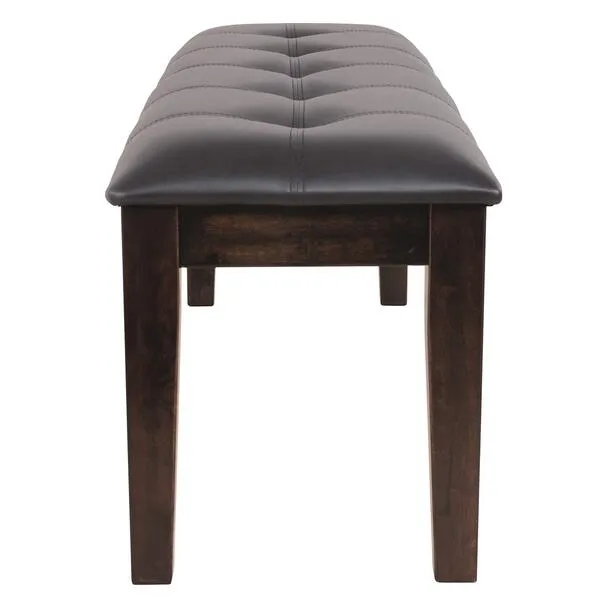 Signature Design by Ashley Haddigan Traditional Upholstered Dining Room Bench, Dark Brown