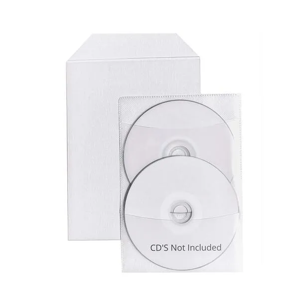  50 Clear CPP Plastic DVD Sleeves with Flap for 14mm DVD Box Awork & 2 disc Non-Woven sleeves By StarTechDeals