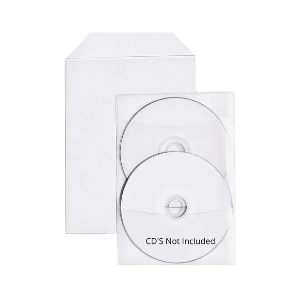 100 Clear CPP Movie Plastic Sleeves + 2 Disc Non-Woven Sleeves by StarTechDeals