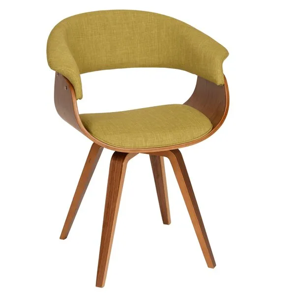 Armen Living Summer Chair in Green Fabric and Walnut Wood Finish 31