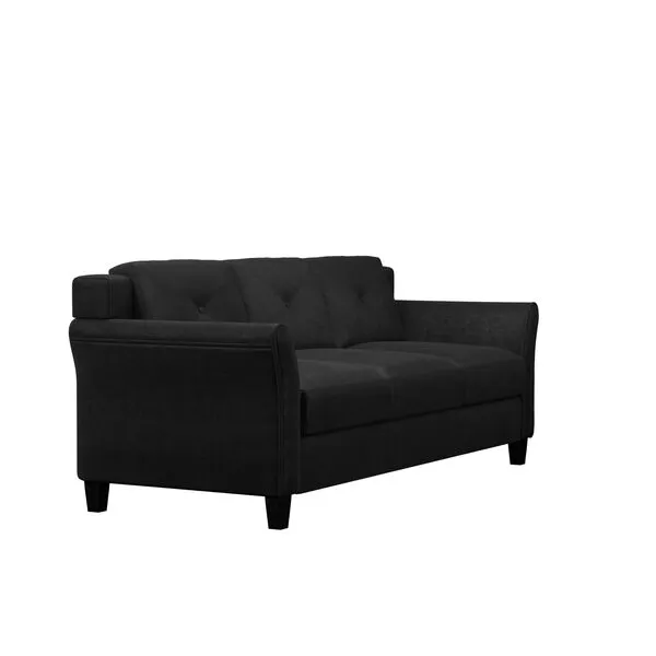 Lifestyle Solutions Harrington Sofa Curved Arms, Black