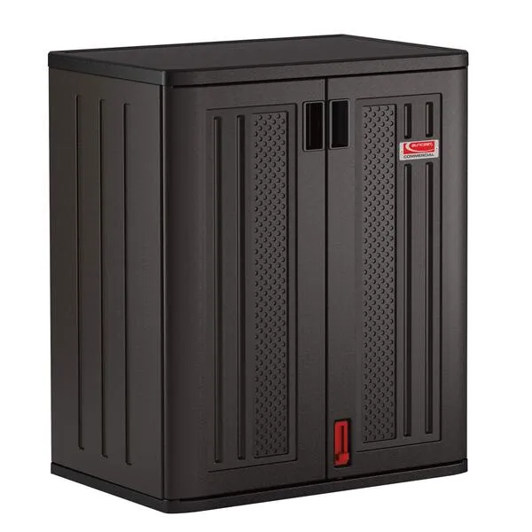 Suncast Commercial 9 Cubic Ft. Heavy-Duty Resin Cabinet with 2 Shelves, Dark Grey