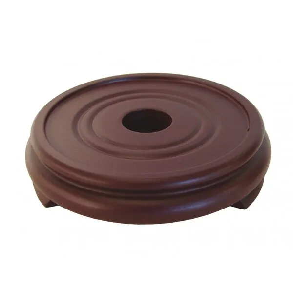Feng Shui Import Rubber Finished Round Wooden Stand, Brown, 5.5