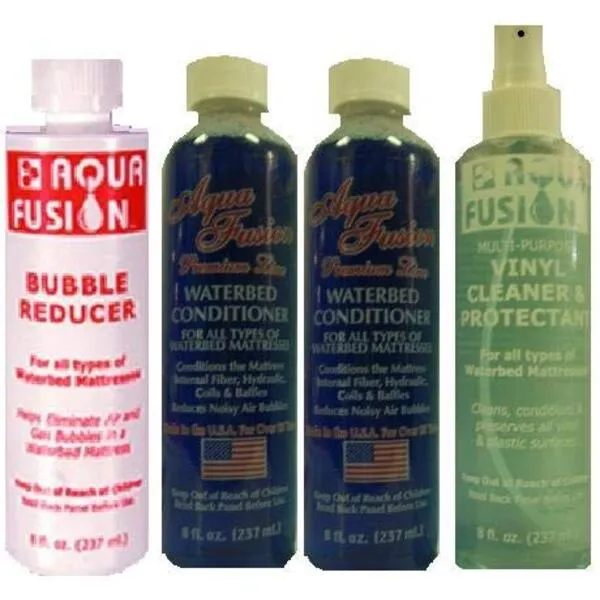Waterbed conditioner with Bubble reducer and vinyl cleaner kit