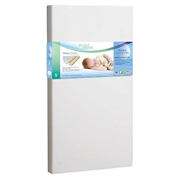 Evolur Sleep Dual Stage Comfort-Lite 5” Foam Mattress, Greenguard Gold Certified, Silver Star