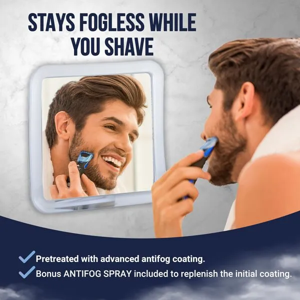 MIRRORVANA Fogless Shower Mirror for Shaving with Upgraded Suction, Anti Fog Shatterproof Surface and 360° Swivel - 6.3