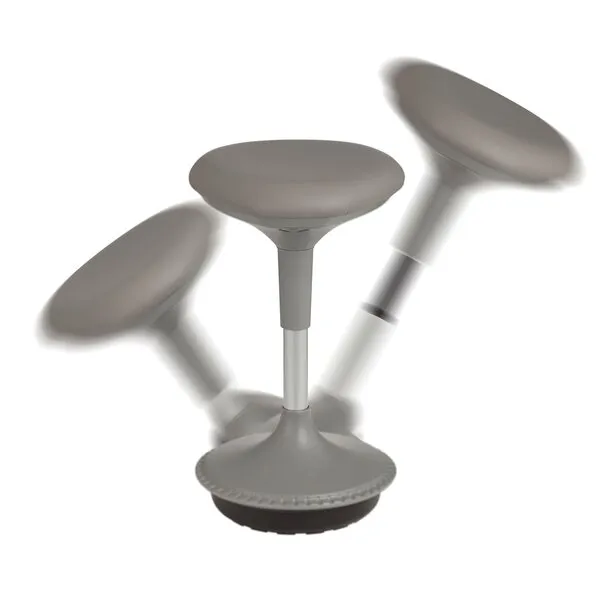Learniture Adjustable Height Active Learning Stool for Office Desks and Classrooms, Foam-Padded Backless Wobble Stool with Rocking Motion, Gray