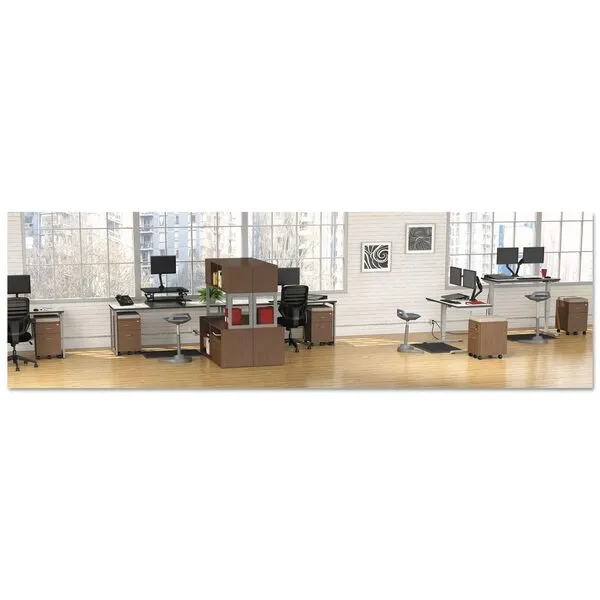 Alera ALELSHH60WA Open Office Desk Series 59 in. x 15 in. x 36.38 in. Hutch - Modern Walnut