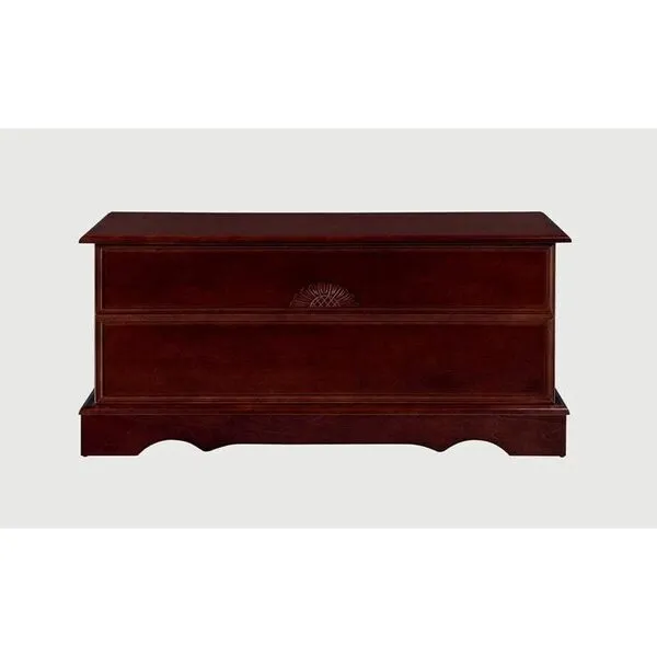 BOWERY HILL Cedar Lined Wood Storage Blanket Chest Trunk, in Warm Brown