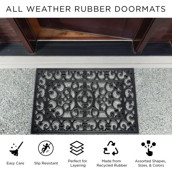 DII Rubber Doormats Collection All Weather, 18x30, Lattice