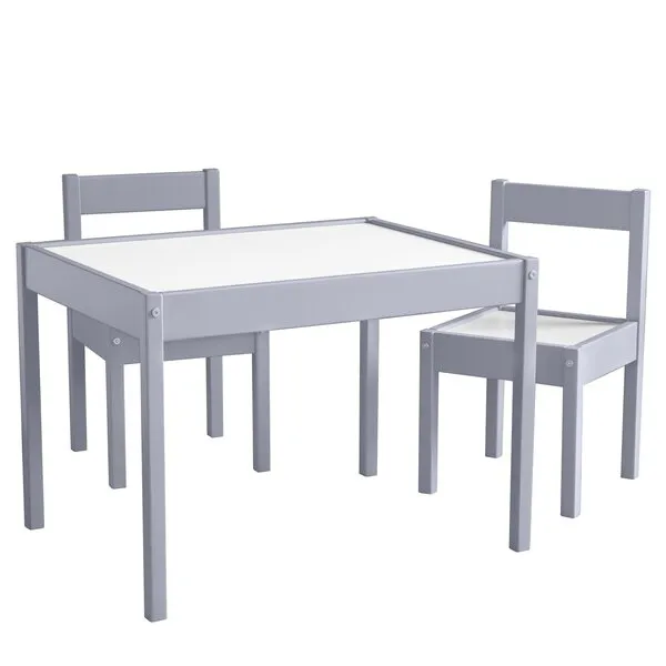 Baby Relax Hunter 3-Piece Kiddy Table & Chair Kids Set, Grey