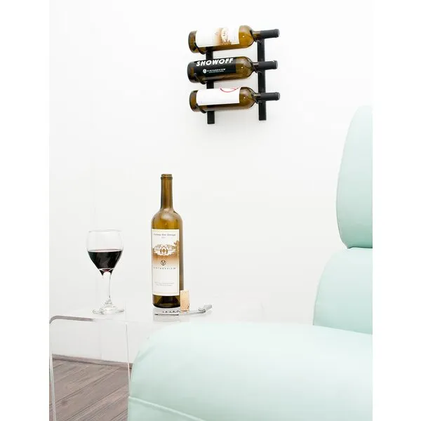 VintageView W Series Wine Rack 1-9 Bottle Wall Mounted Wine Rack (Brushed Nickel) Stylish Modern Wine Storage with Label Forward Design