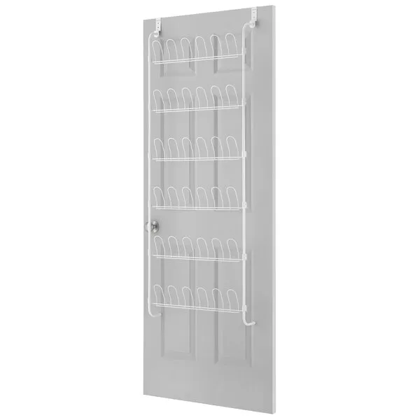 Whitmor 18-Pair Over The Door Shoe Rack, Unisex, White