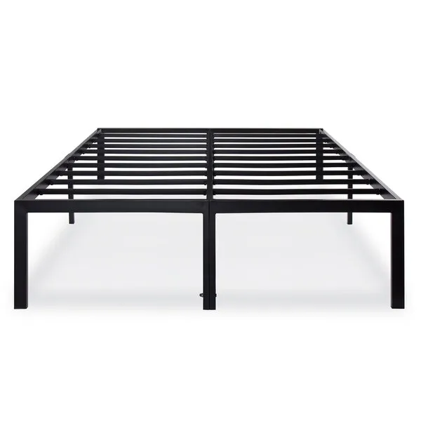 Olee Sleep 18 Inch Heavy Duty Steel Slat Anti-Slip Support, Easy Assembly Platform Bed Frame, Noise Free Steel Mattress Foundation, Maximum Storage, No Box Spring Needed, Black, King Size