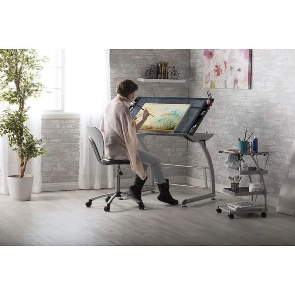 SD Studio Designs Triflex Drawing Table, Sit to Stand Up Adjustable Office Home Computer Desk, 35.25