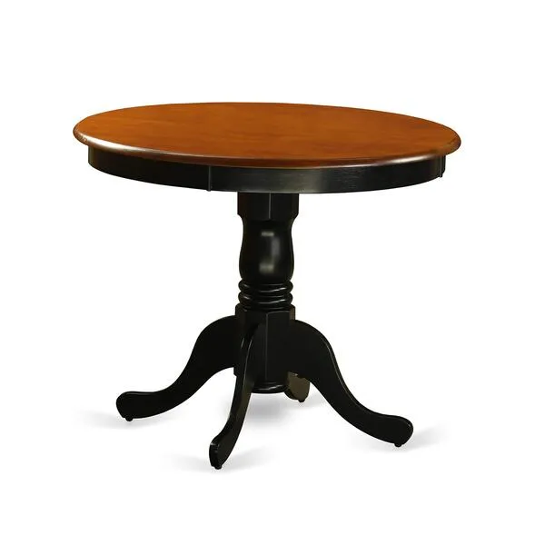 East West Furniture Kitchen Table, 36x36 Inch, ANT-BLK-TP
