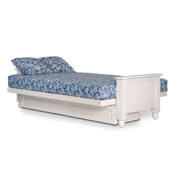 Nirvana Futons Cottage White Futon Frame with Storage Drawers - Queen Size