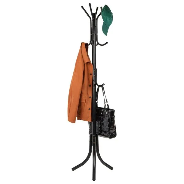 Mind Reader Coat Rack, Hall Tree, Freestanding Organizer, Coat Tree, Hat, Jacket, Purse, Metal, 18