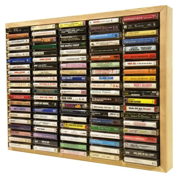 Kingdom LW100 5 x 20 Unfinished Wood Cassette Rack, 100 Capacity