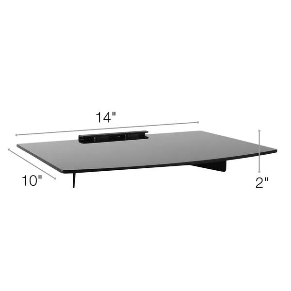 TechOrbits Glass Wall Shelf – Wall Mount Shelf for DVD Multi Media Components – Floating Entertainment Console