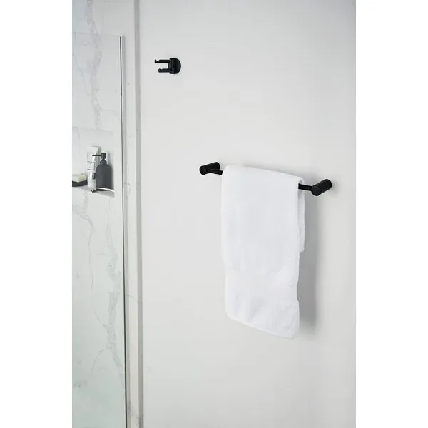 Moen Align Matte Black 24 in. Modern Towel Bar, Wall Mounted Towel Hanger, YB0424BL