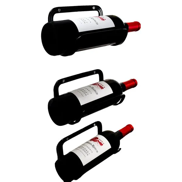 Mango Steam Wall Mounted Wine Rack, Set of 3, Black (Mounting Hardware Included)