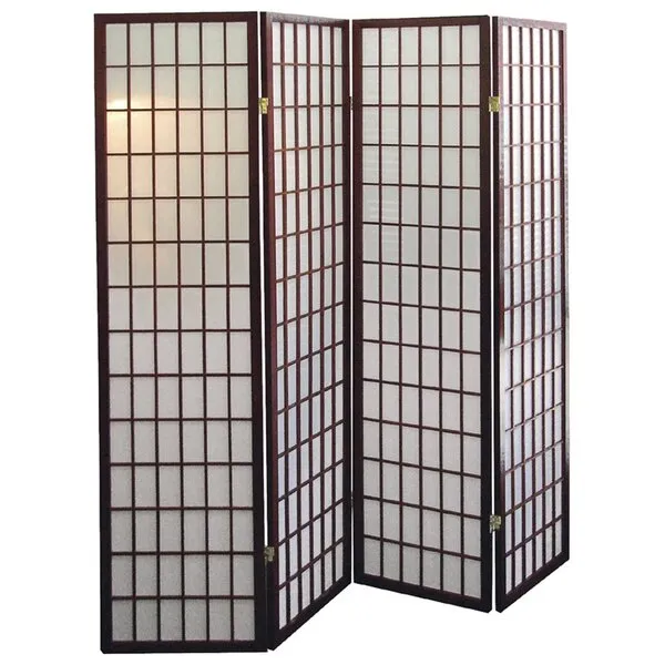 Panel Shoji Screen Room Divider 3-10 Panel (4 Panel, Black, White, Cherry, Natural)