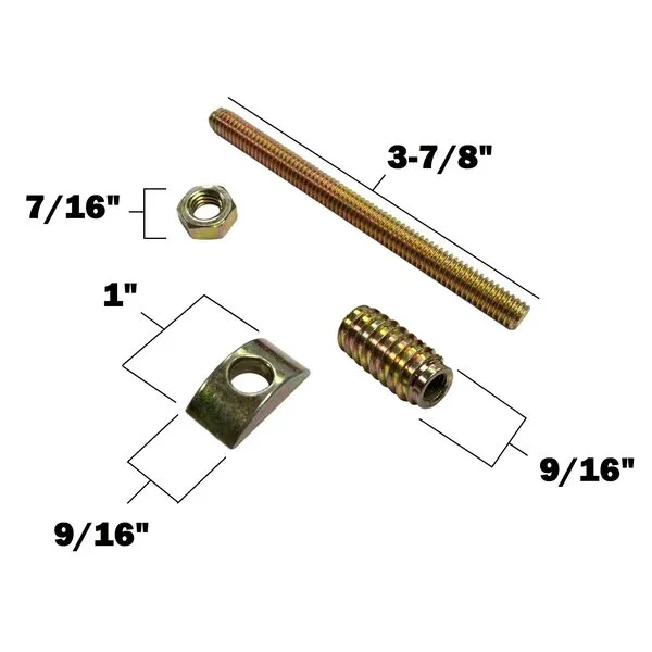 Elegent Upholstery Bed Rail/Headboard Assembly Nuts, Bolts, Crescent Nuts & Allen Wrench 17 Piece Hardware Kit
