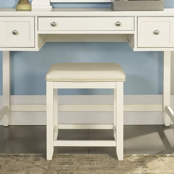 Crosley Furniture CF7007-WH Vista Vanity Stool, White