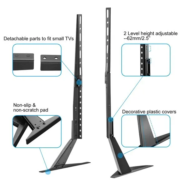 Suptek Universal TV Stand Table Top Replacement TV Legs for 22-65 inches LCD Flat&Curved Screen TV, Max VESA up to 800x400mm Support 110lbs