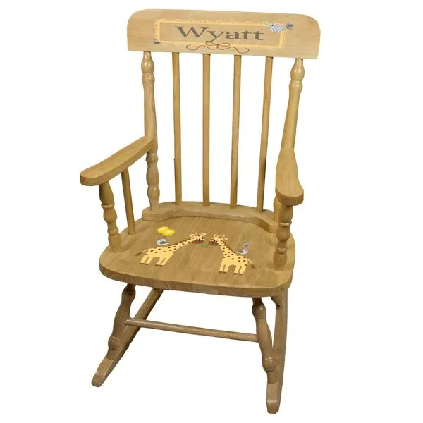 My Bambino Personalized Natural Childrens Rocking Chair (Giraffe)
