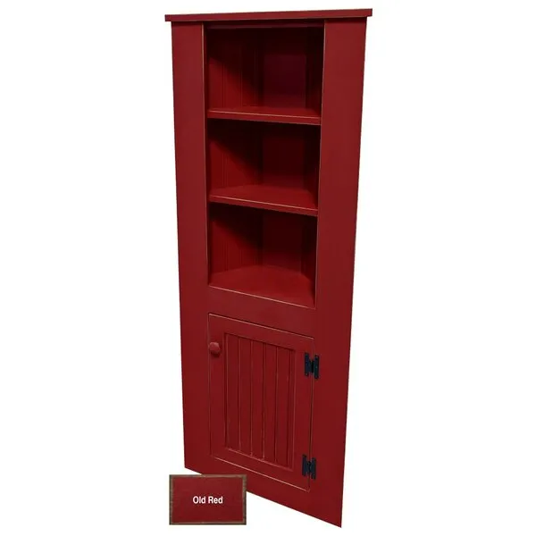 Sawdust City Small Wooden Corner Hutch (Old - Red)
