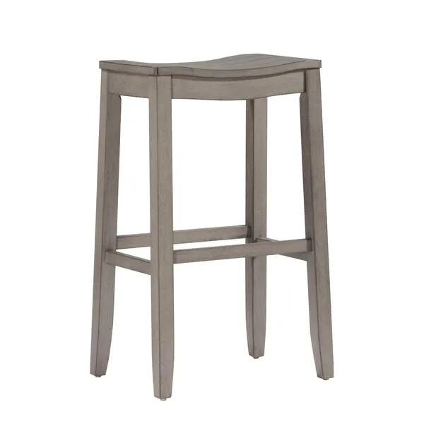Hillsdale Furniture Fiddler Backless Saddle Bar Stool, Aged Gray
