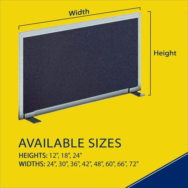 Obex Acoustical Free Standing Screen, Cubicle Accessories Privacy Panel, Desk, Office Furniture Partitions Portable Sound Proof Dividers, 24