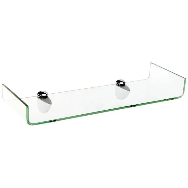 Spancraft Glass Osprey Bent Glass Shelf, Chrome Bracket, 6 x 18