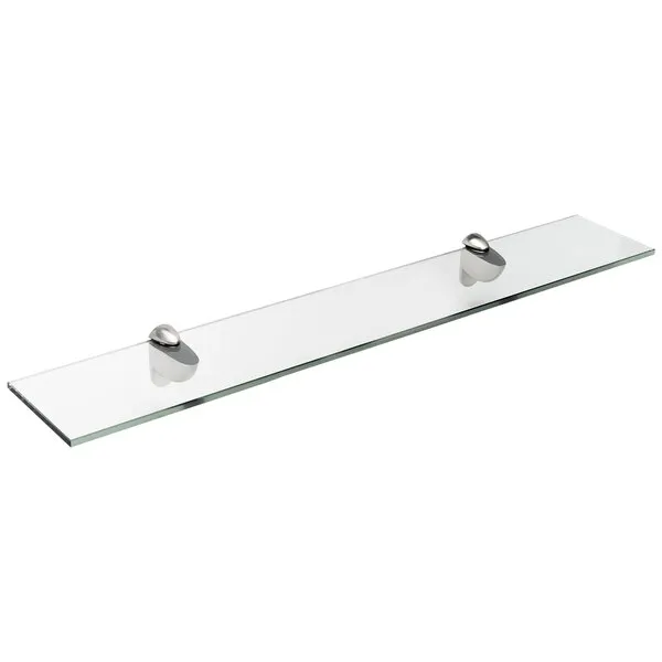 Spancraft Glass Heron Glass Shelf, Brushed Steel, 12 x 33