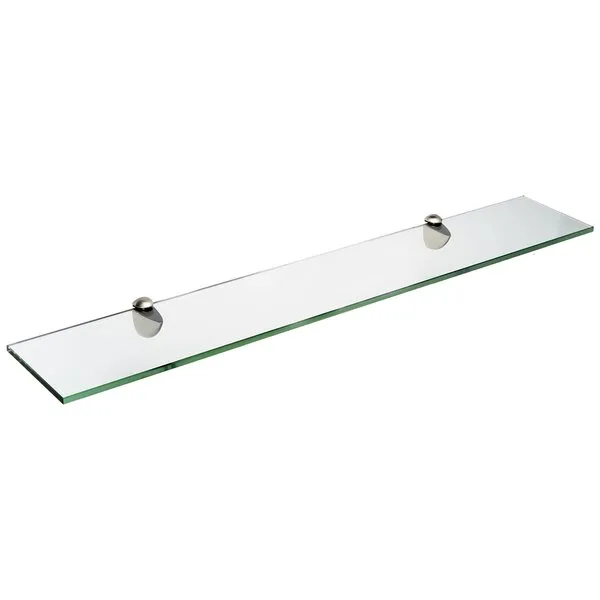 Spancraft Glass Peacock Glass Shelf, Brushed Steel, 8 x 36