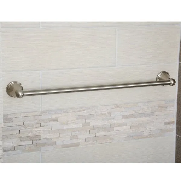 Amazon Basics Straight Modern Towel Bathroom Bar, 24 Inch, Satin Nickel