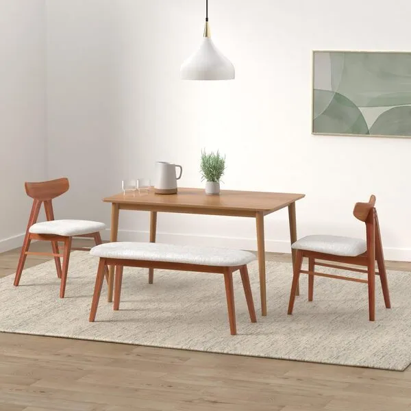 ZINUS Jen 47 Inch Dining Table, Solid Wood Kitchen Desk, Easy Assembly, Natural Brown