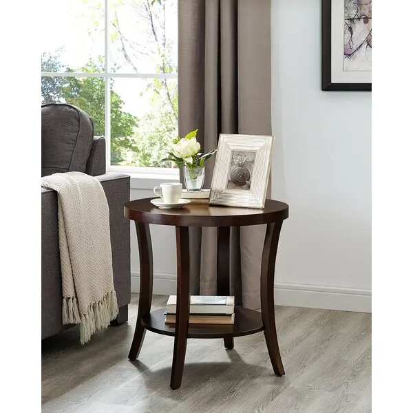 Roundhill Furniture EP Oval Coffee End Tables Set