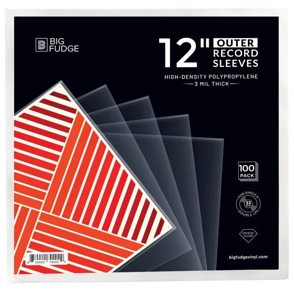 Big Fudge Outer Sleeve, 100 Pack - High-Density Polypropylene, 3 mil Thick, 12.75” x 12.75”, Fits Most Gatefolds and Double LPs