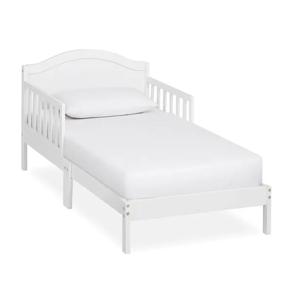 Dream On Me Sydney Toddler Bed in White, Greenguard Gold Certified, JPMA Certified, Low To Floor Design, Non-Toxic Finish, Safety Rails, Made Of Pinewood