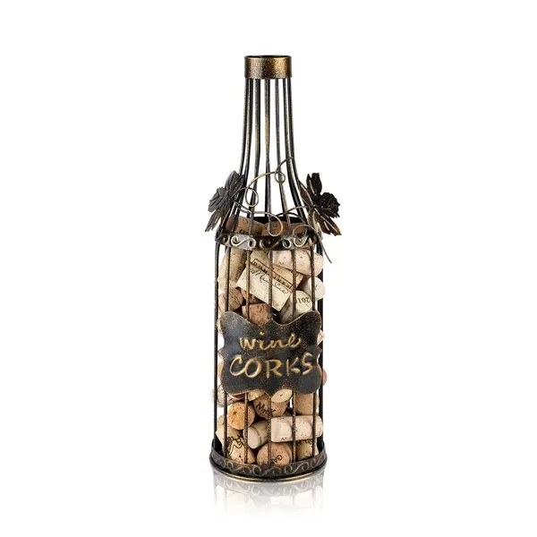 True Wine Cork Holder, Decorative Wine Cork Storage and Decor, Set of 1, Rustic Bronze Finish