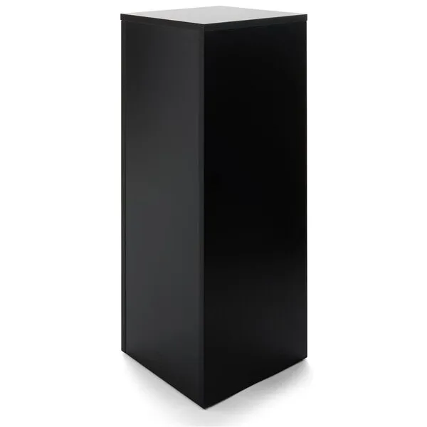 Displays2go, Portable Gallery Pedestal, Laminated Particle Board, Melamine Construction – Black Finish (WDCUBEBLK3)