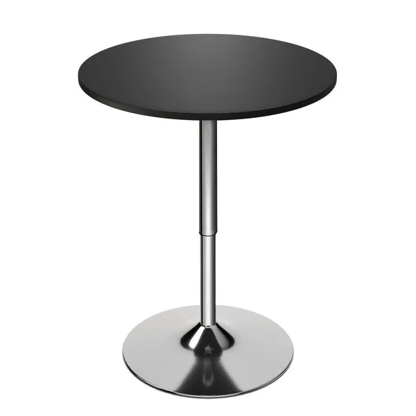 Magshion 23.6\'\' Round Adjustable Height Wood Bar Pub Table Adjustable Range 27.5\'\' - 35.7\'\' Living Room Dining Room Bar Cocktail Table (Black)