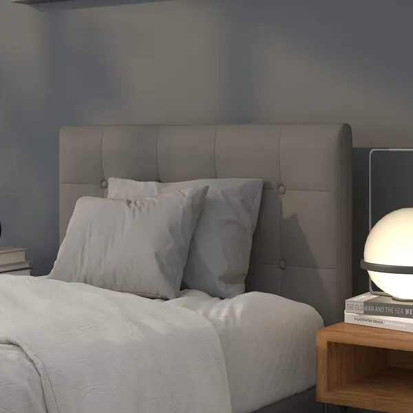 Flash Furniture Lennox Tufted Upholstered Twin Size Headboard in Gray Vinyl
