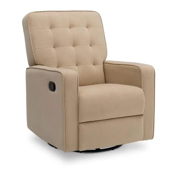Delta Children Gavin Recliner Glider Swivel Chair Featuring LiveSmart Fabric by Culp - Stain-Resistant, Repels Moisture, Kid & Pet-Friendly Fabric, Sisal