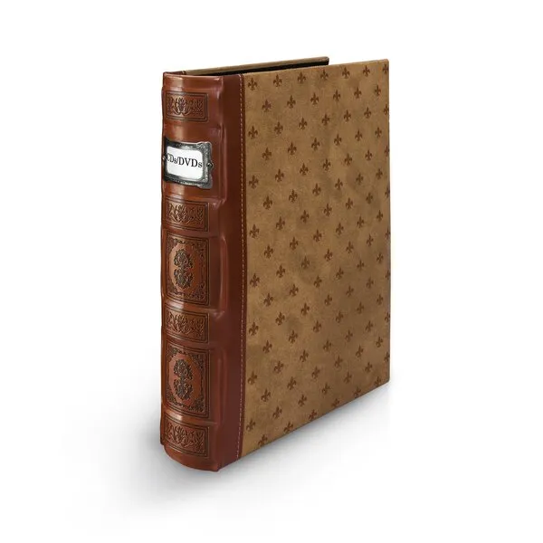 Bellagio-Italia Tuscany DVD Storage Binder Assortment 3-Pack - Stores Up To 144 DVDs, CDs, or Blu-Rays - Includes 1 Cognac, 1 Chestnut, and 1 Crimson